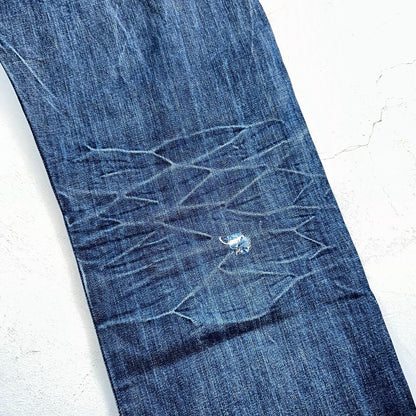 Levis 501 Y2K XX Straight Leg Jeans Blue VTG Whiskers Wash 36x32 Act 36x30