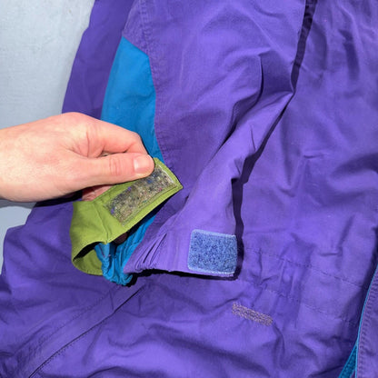 Patagonia VTG RARE 90s Hooded Zip Up Jacket Mens L Purple Rain Parka Wind
