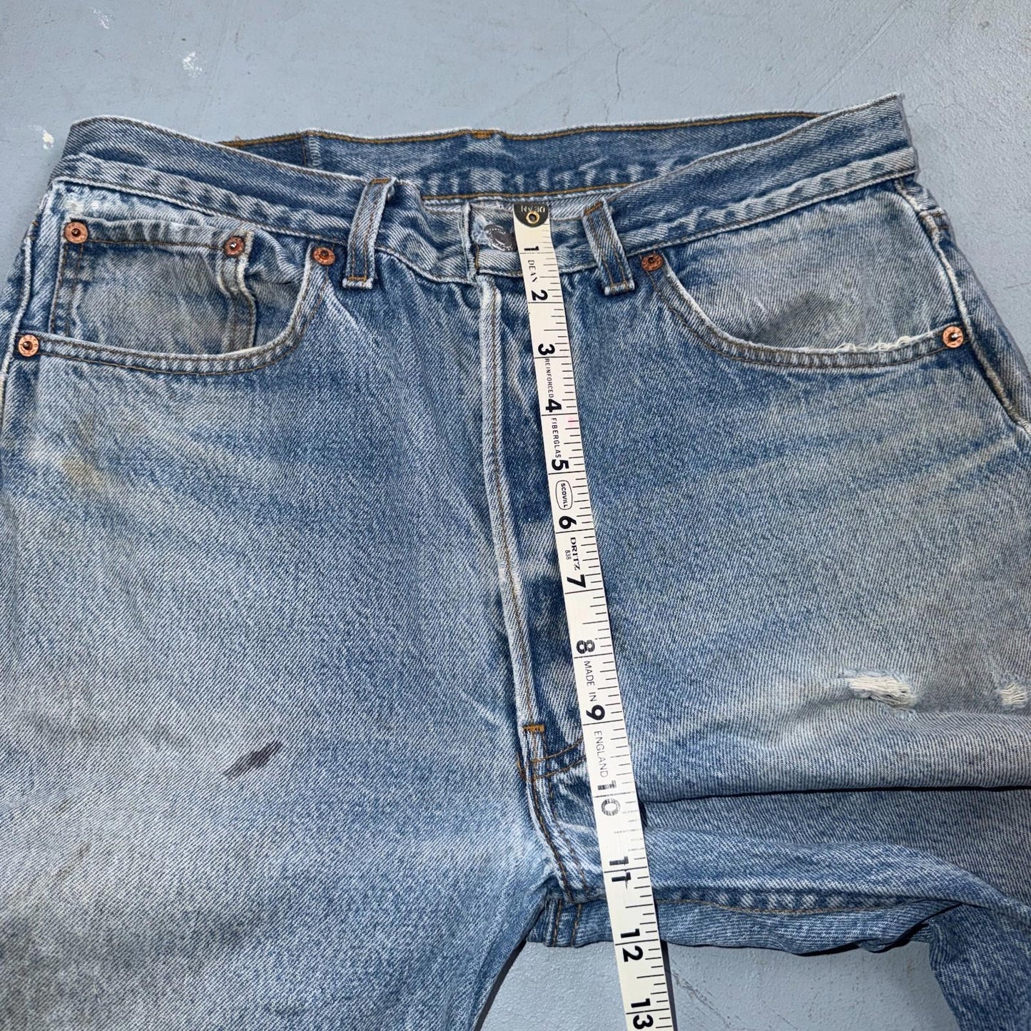 Levis 501 Vintage 80s USA XX Straight Leg Jeans Blue Med Wash 34x38 Act 31x33