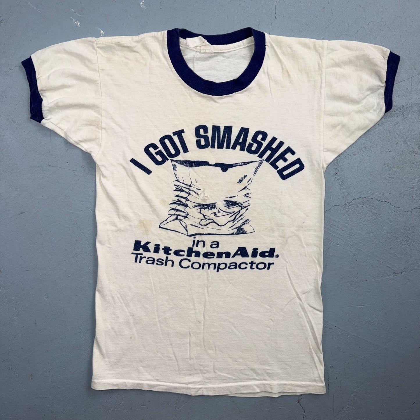 1960s 1970s Ringer VTG T Shirt Kitchen Aid Trash Compactor Pinup Rockabilly RARE