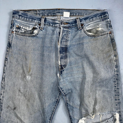 Levis 501 Vintage 90s Mexico Straight Leg Jeans 36x34 Y2K Light Wash Act 34x34