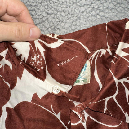 Vintage 50s Hawaiian Aloha Print Shirt Rockabilly Honolulu 60s Button Jantzen