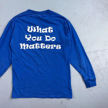 What You DO Matters Y2K T Shirt Astroworld Youth M Blue Long Sleeve Corvallis