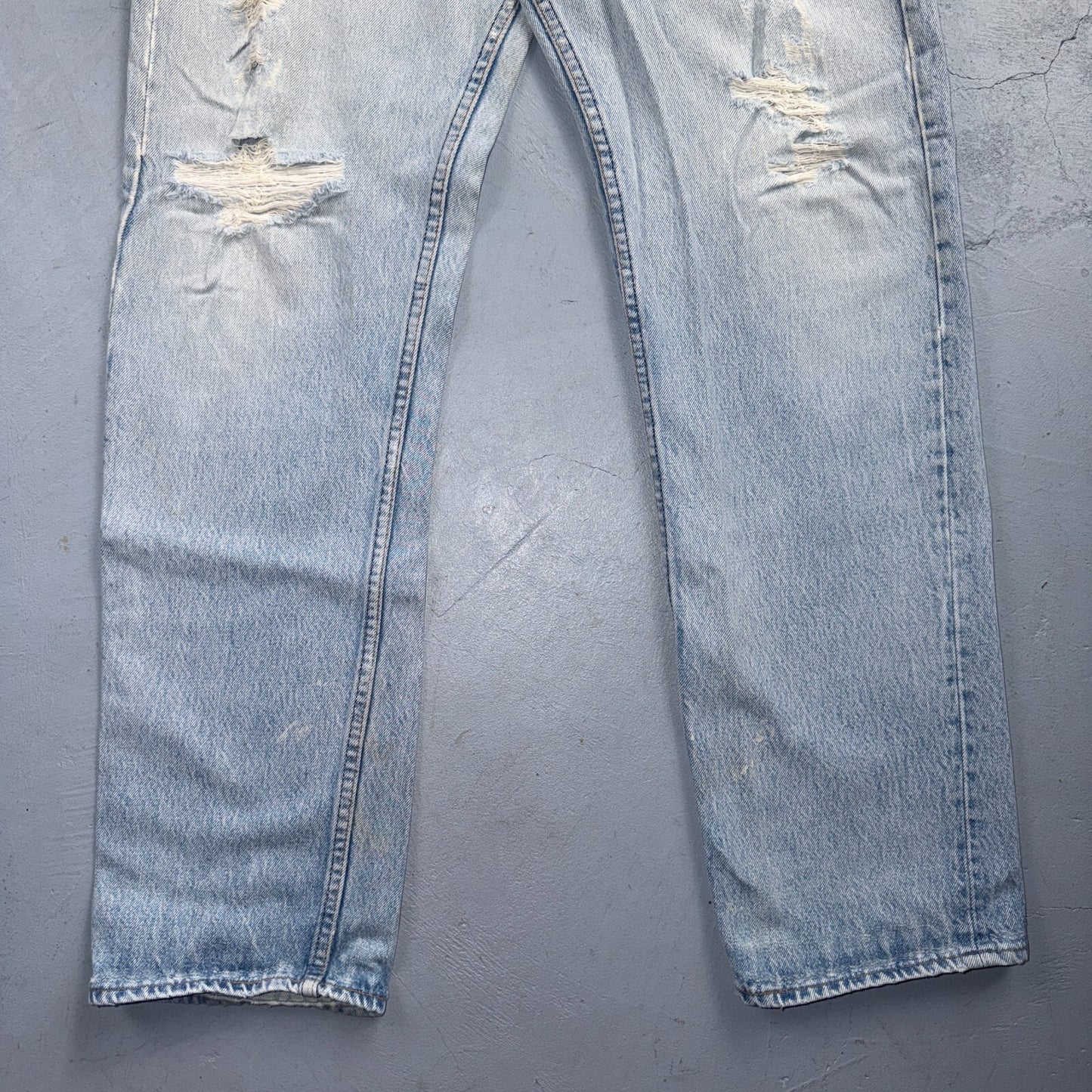 Levis 501 Vintage 80s USA XX Straight Leg Jeans Blue Light Wash 34x32 Act 32x31