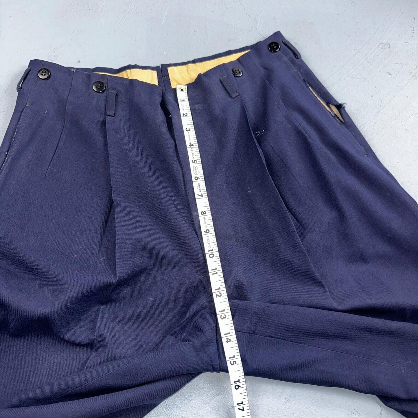 VTG Mens 2 PC Suit 42 Jacket Coat Pants Blue Rockabilly 1950s Thrashed Ripped