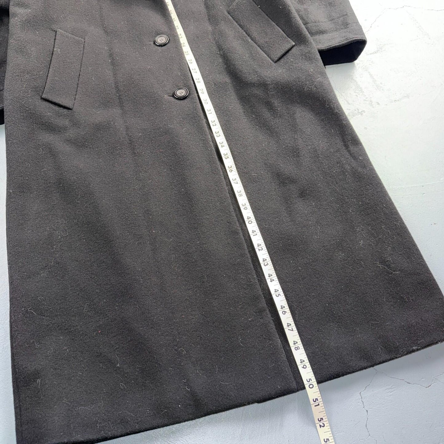 Out Brook Women's Size 12 Black Button Up Coat Wool Long Classy VTG 80s 90s
