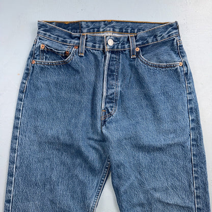 Levis 501 Vintage 90s USA XX Straight Leg Jeans Blue Med Wash 30x32 Act 28x30