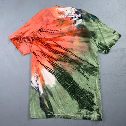 Arizona Snake Skin Tie Dye Vintage T Shirt 80s Single Stitch Green Red 1980s Rap