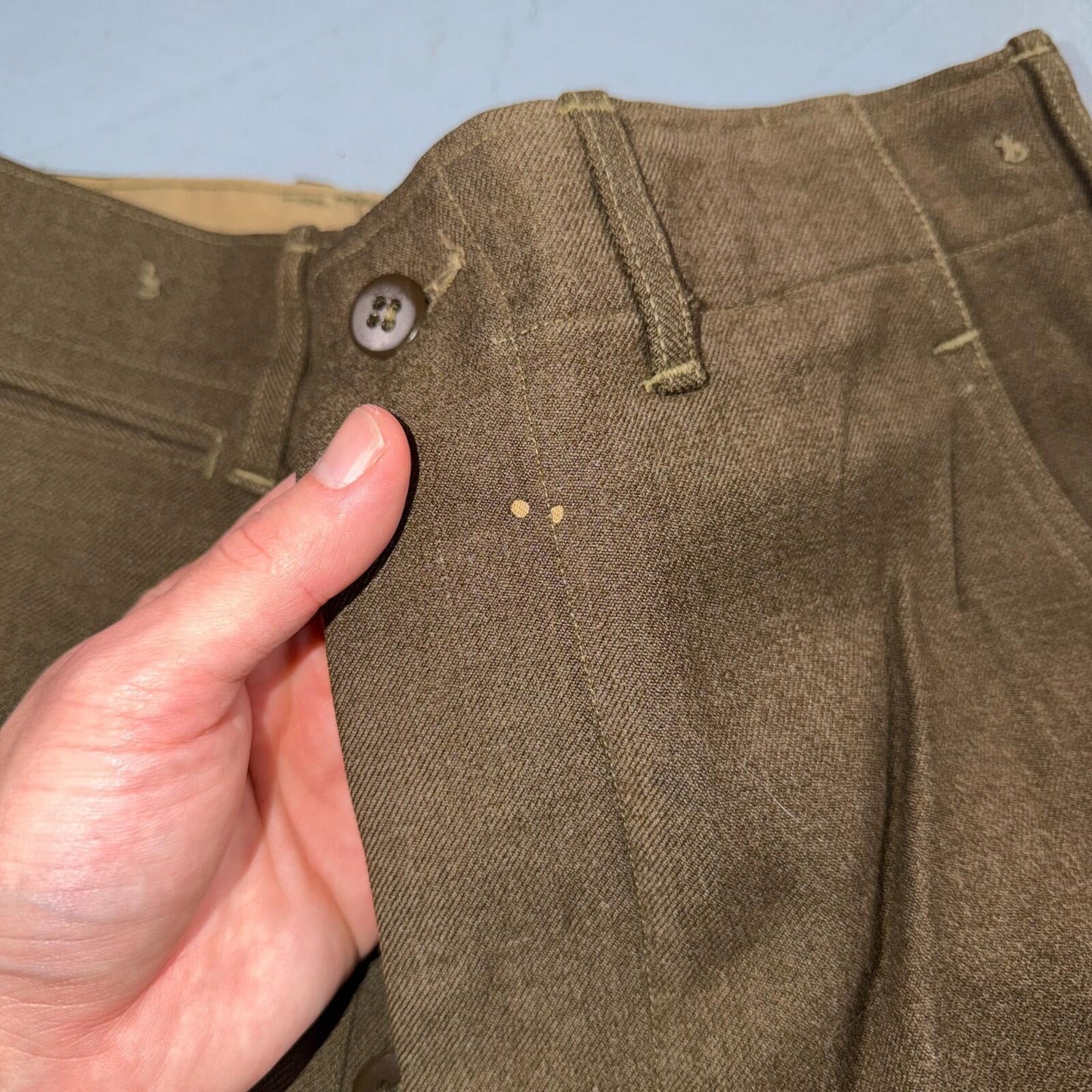 Vintage Military Pants Trousers Medium Regular 50s 40s Brown Wool Mens 30x31