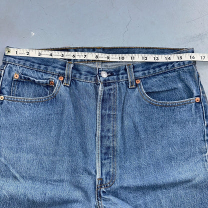 Levis 501 Vintage 90s USA XX Straight Leg Jeans Blue Med Wash 36x32 Act 32x28