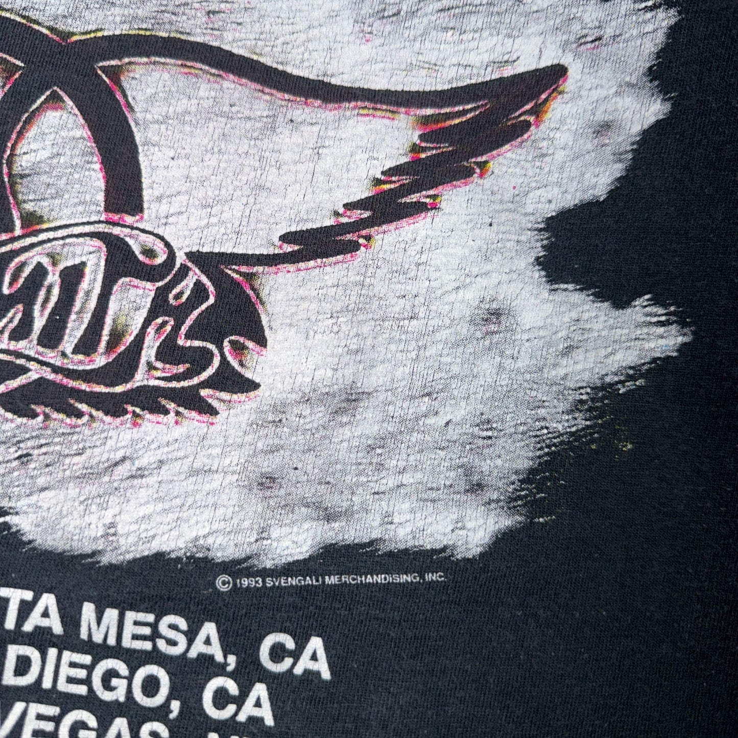 Aerosmith Vintage 1993 Get A Grip Tour T Shirt Giant Black Original Band Music
