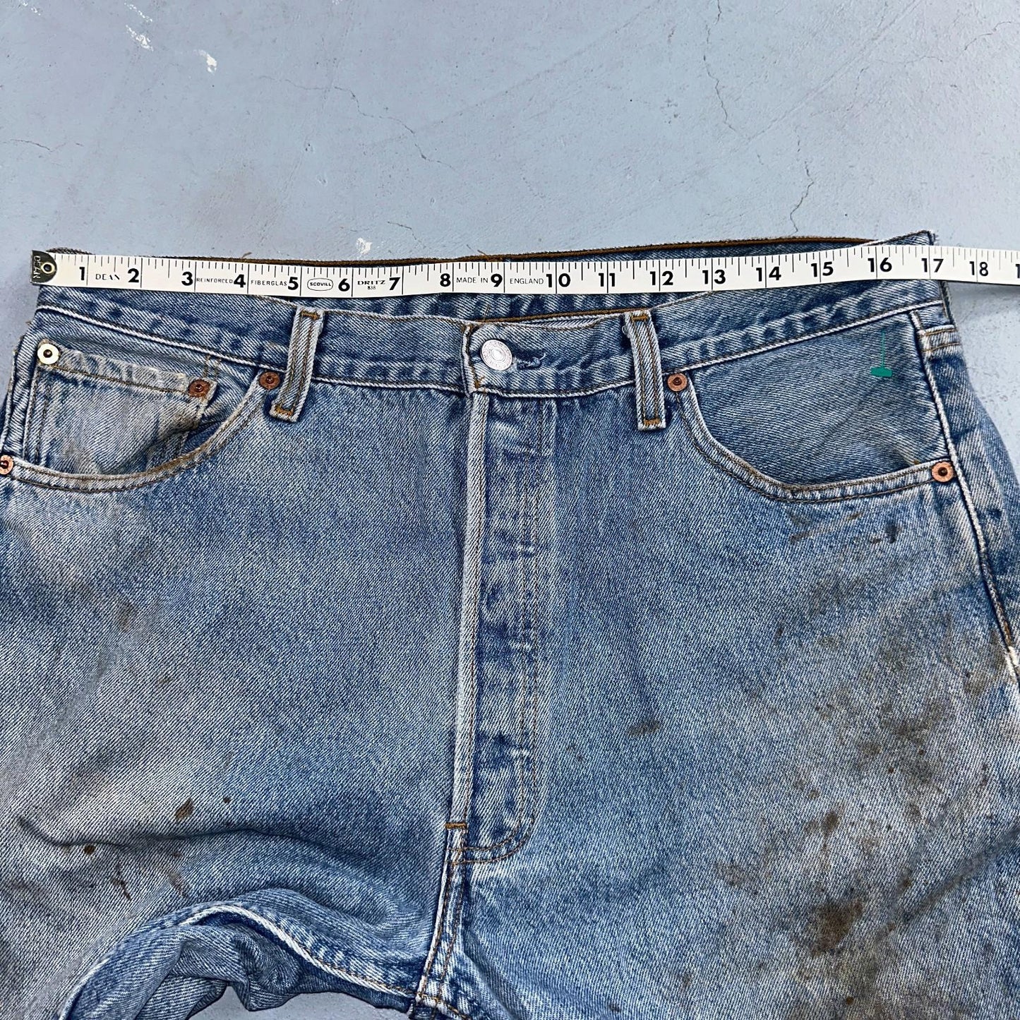 Levis 501 Vintage 90s Europe Straight Leg Jeans Blue Light Wash 36x36 Act 34x29