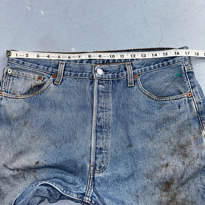 Levis 501 Vintage 90s Europe Straight Leg Jeans Blue Light Wash 36x36 Act 34x29