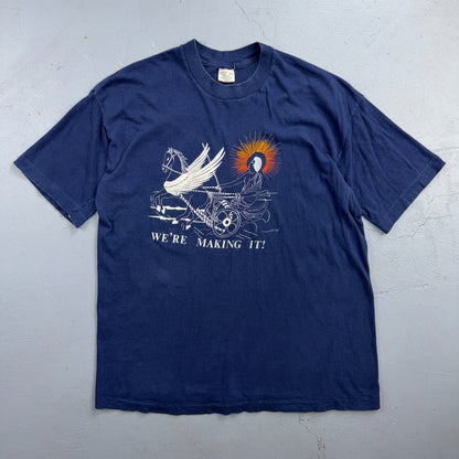 Vintage We're Making It Buddha Pegasus Graphic Tee Belton Single Stitch USA XL