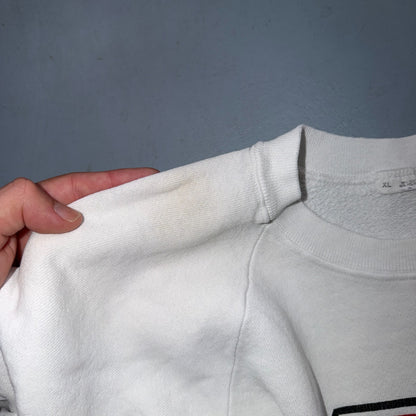 VTG Justin Boots Logo Promo Sweatshirt White Western Cowboy USA XL 1980s 80s