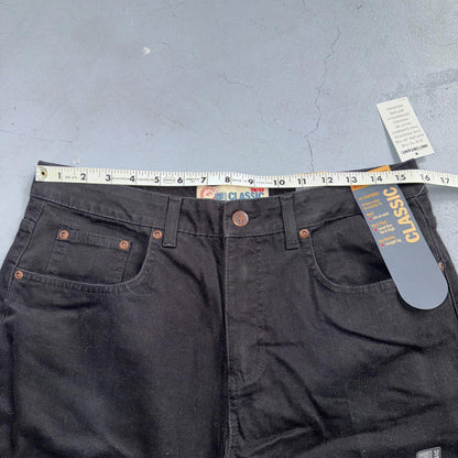 Faded Glory Classic Jeans Women's Size 12 Black Solid Straight Leg Stretch New