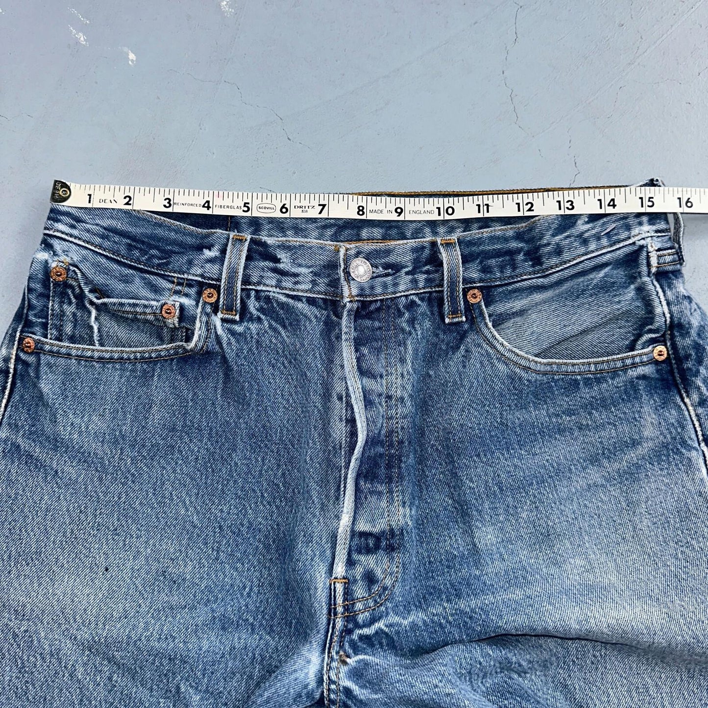 Levis 501 Vintage 90s USA XX Straight Leg Jeans Blue Med Wash 34x38 Act 31x33
