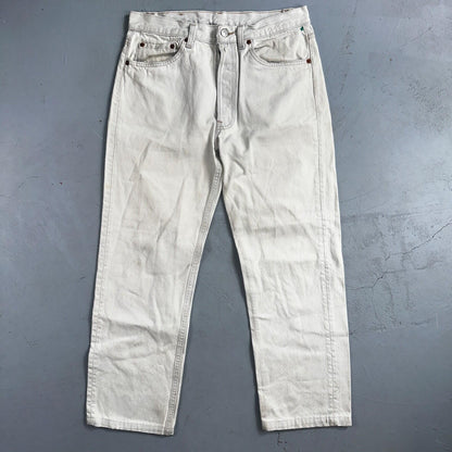 Levis 501 Vintage 90s USA XX Straight Leg Jeans White Light Wash 32x30 Act 30x26