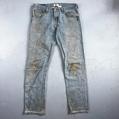 Levis 501 Vintage Y2K XX Straight Leg Jeans Blue Light Wash 35x34 Act 34x34