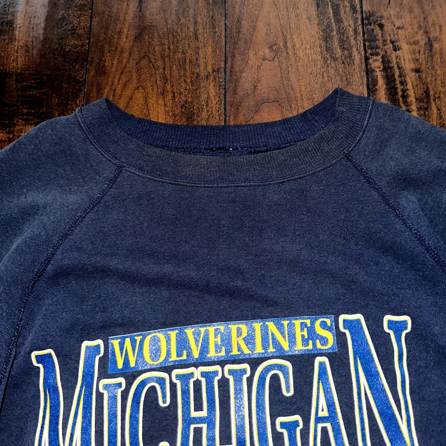 Michgian Wolverines Vintage Sweatshirt Shirt Crewneck Jumper Navy College 80s 70