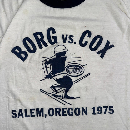1970s Salem Oregon Ringer VTG T Shirt Borg Cox 1975 Sports Tennis PDX College