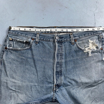 Levis 501 Vintage 90s XX Straight Leg Mexico Jeans 36x29 Light Wash Act 35x28
