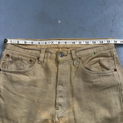 Levis 501 Vintage 90s USA XX Straight Leg Jeans Khaki Light Wash 31x30 Act 31x29