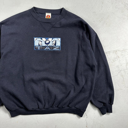 Looney Tunes TAZ 90s USA Sweatshirt VTG Crewneck XL Navy Cartoon Bugs Bunny