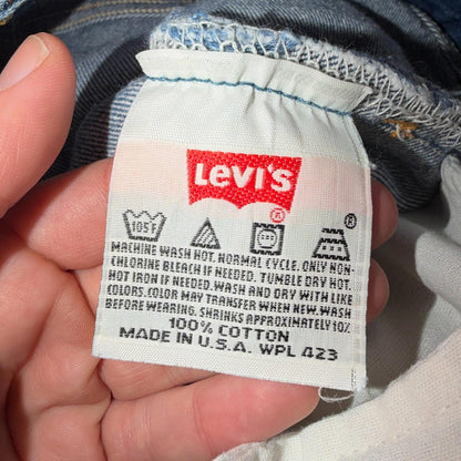Levis 501 Vintage 90s USA XX Straight Leg Jeans Blue Med Wash 36x34 Act 33x30