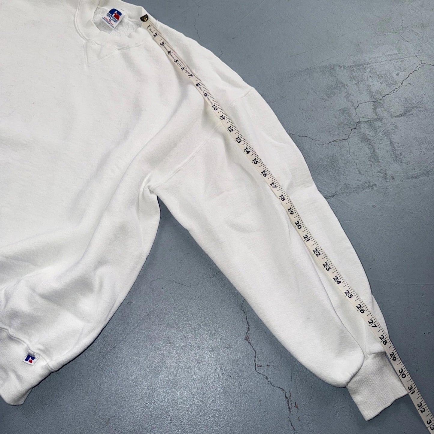Russell Athletic XL Sweatshirt 90s VTG Crewneck White Basic Blank Essential