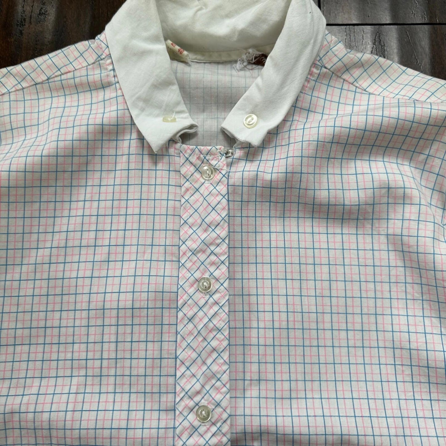 VTG 70s women's White Plaid Flannel Shirt Grunge Punk 40 Checkered jane hunt