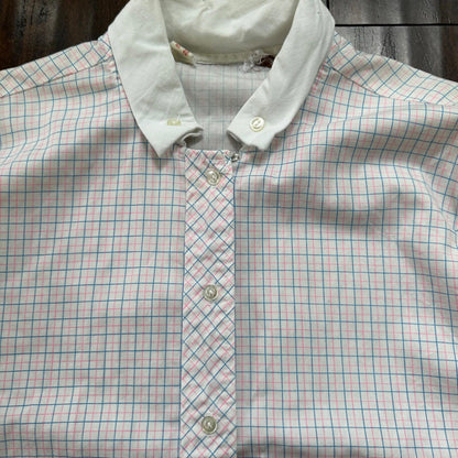 VTG 70s women's White Plaid Flannel Shirt Grunge Punk 40 Checkered jane hunt