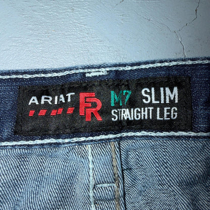 Ariat M7 Slim Straight Leg Jeans Mens 42x30 Blue Denim Pants Cowboy Western 42