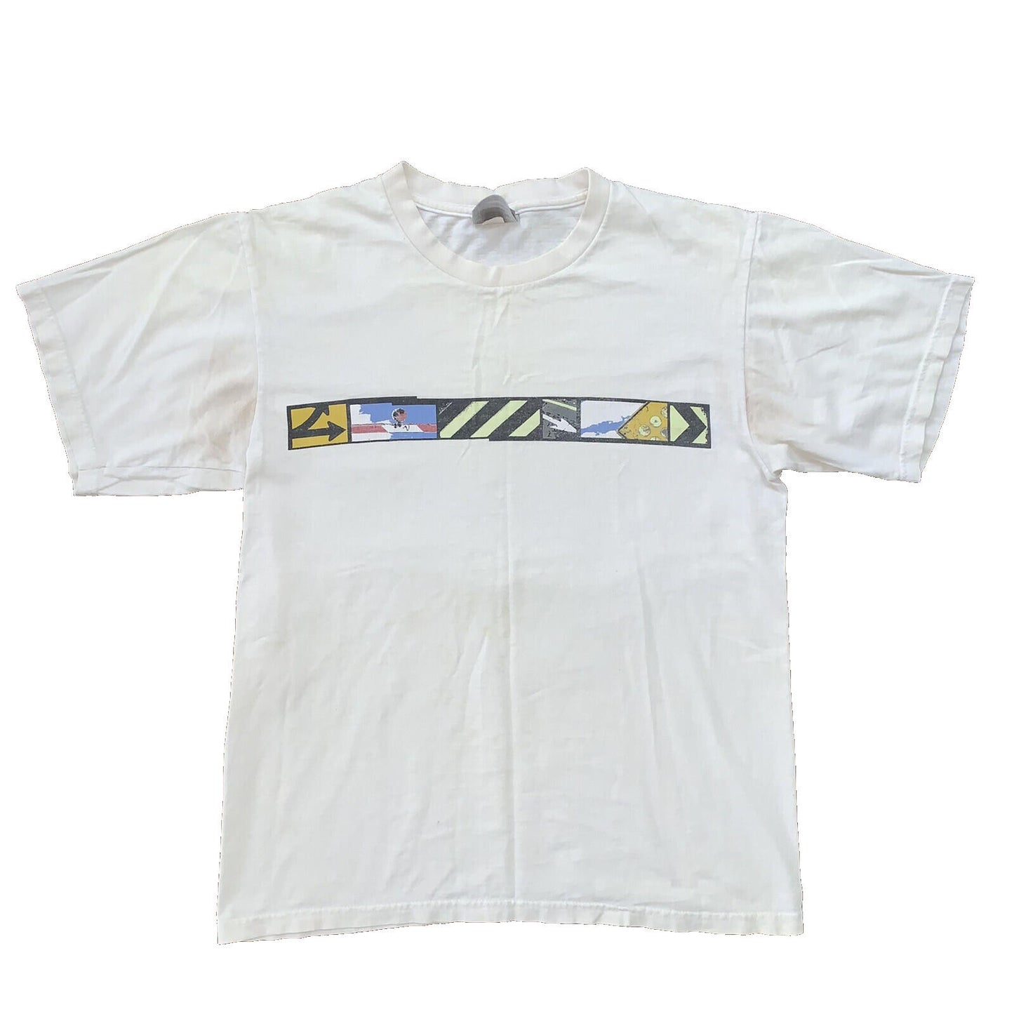 Nike Vintage T Shirt Mens White Small Y2K Silver Skateboard Cone Surf Ocean