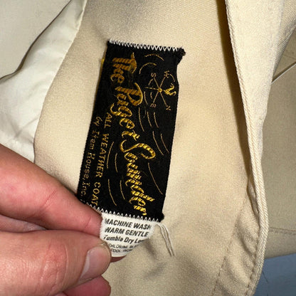 Puget Sounder Beige Canvas Belted Trench Coat Rockabilly 1960s 60s Womens