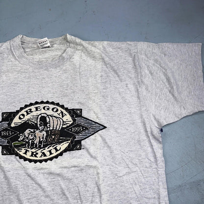 Oregon Trail FOTL VTG T Shirt 90s Game 1993 Gray Single Stitch Rare Buffalo