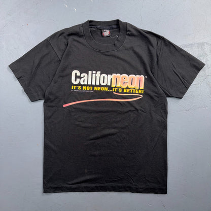 VTG Californeon Advertising Graphic T Shirt Neon Sign California Black Large USA
