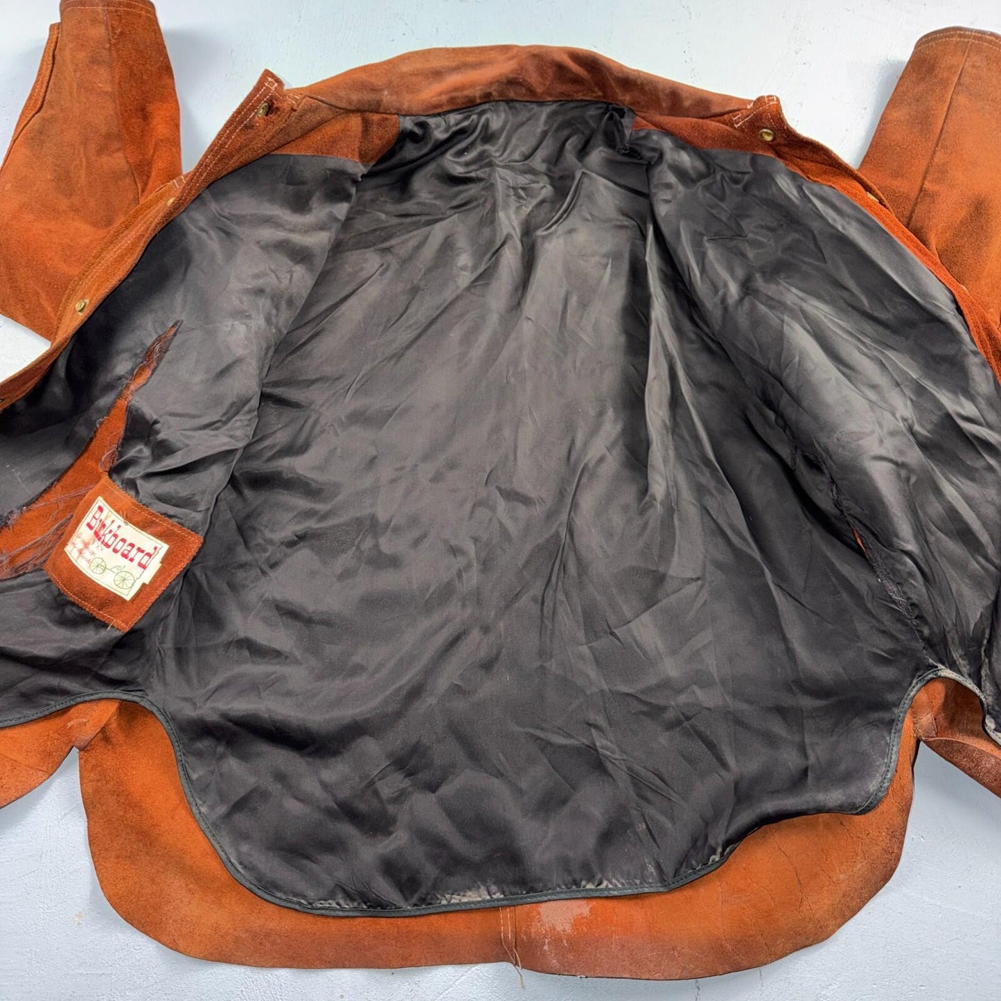 Buckboard Vintage Suede Leather Western Jacket Snap Buttons Men’s Size 44