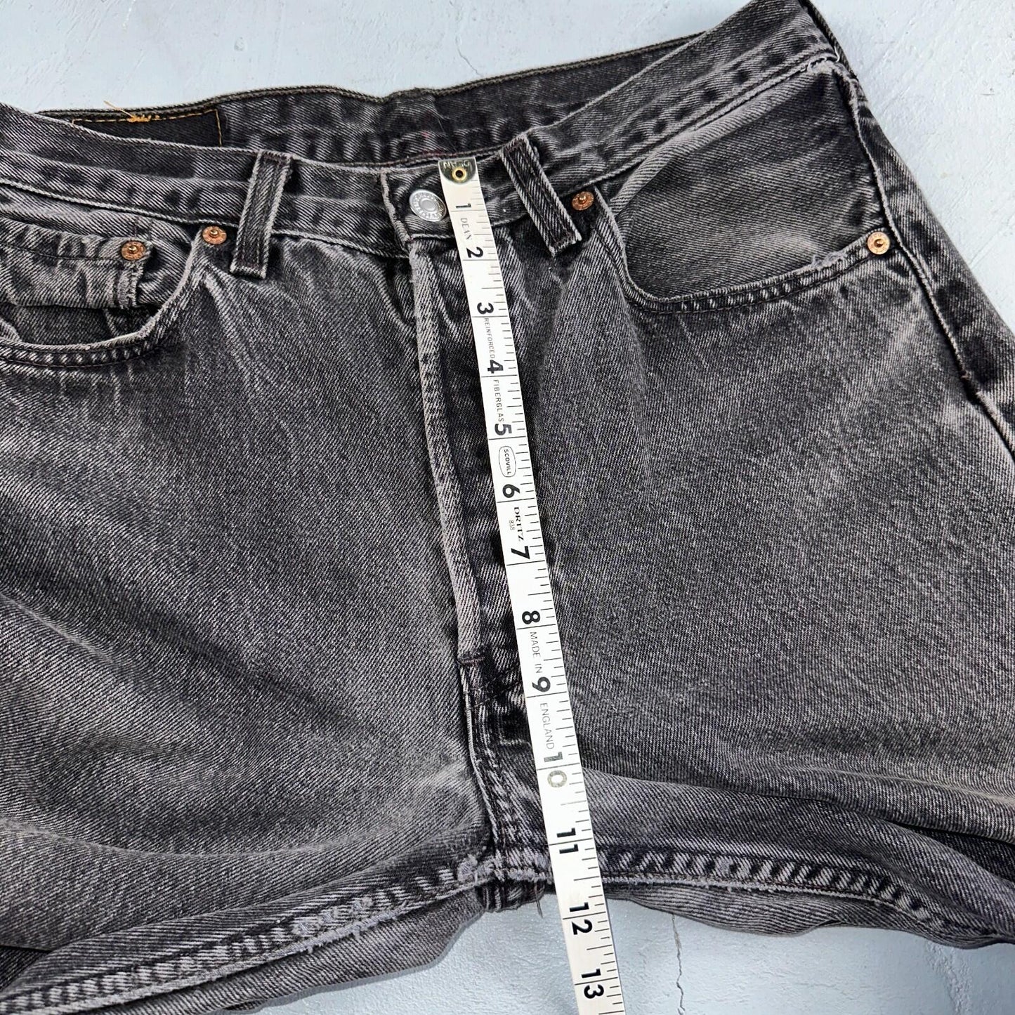 Levis 501 Vintage 90s USA XX Straight Leg Jeans Black Light Wash 32x36 Act 30x27