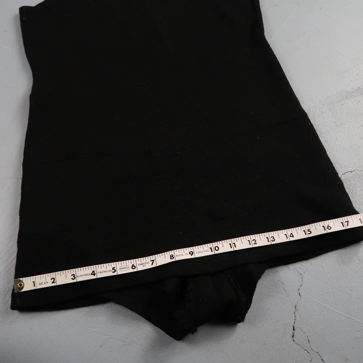 Antique 1920s Black Solid Wool Bathing Suit Women Swimsuit Art Deco 20s 30s