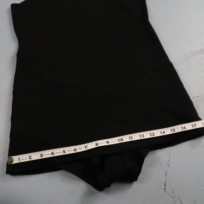 Antique 1920s Black Solid Wool Bathing Suit Women Swimsuit Art Deco 20s 30s