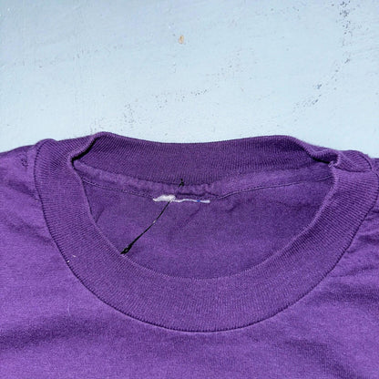 Sunflower Ed Hume Seeds VTG T Shirt Helianthus Art Purple Single Stitch 90s