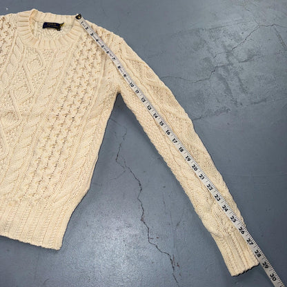 Polo Ralph Lauren Cable Knit Crew Neck Cotton Sweater Women’s XS Cream