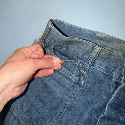 1940s WWII Navy Selvedge Denim Pants Seafarer Uniform Blue Jeans VTG 40s 30x28