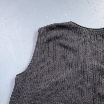 VTG Men's XL Knit Vest Sleeveless Button Up Gray Old Glory Grandpacore Work 90s