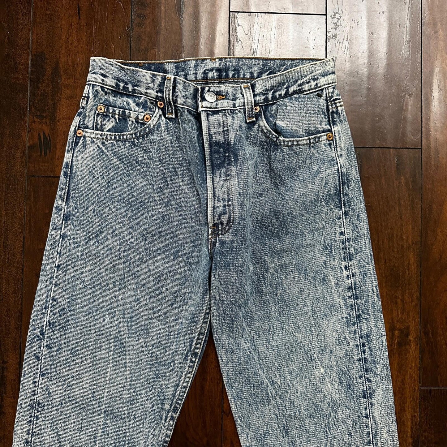 VTG 90s Levis 501 Button Fly 30x36 USA Tag Jeans Straight Acid Wash XX Act 27x32