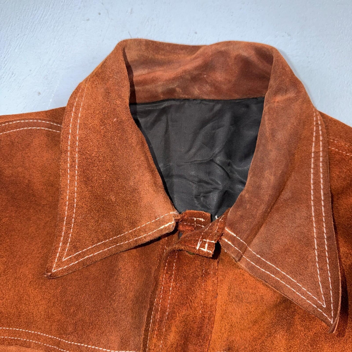 Buckboard Vintage Suede Leather Western Jacket Snap Buttons Men’s Size 44