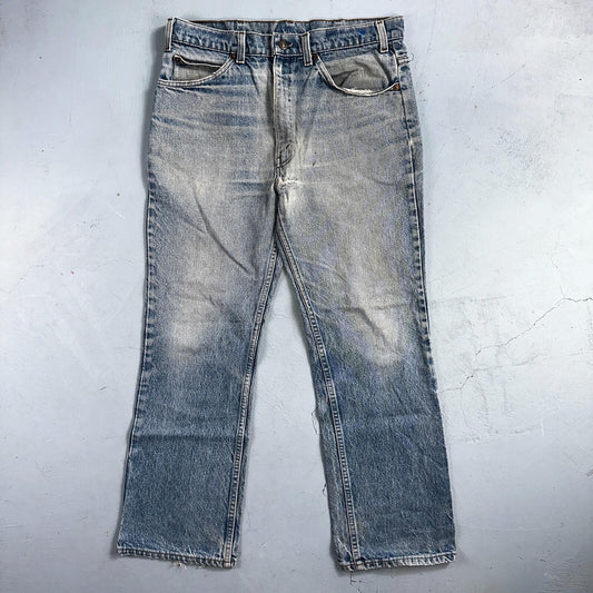 Levis 517 Vintage 80s USA Orange Tab Bootcut Flare Blue Worn Jeans Act 32x27