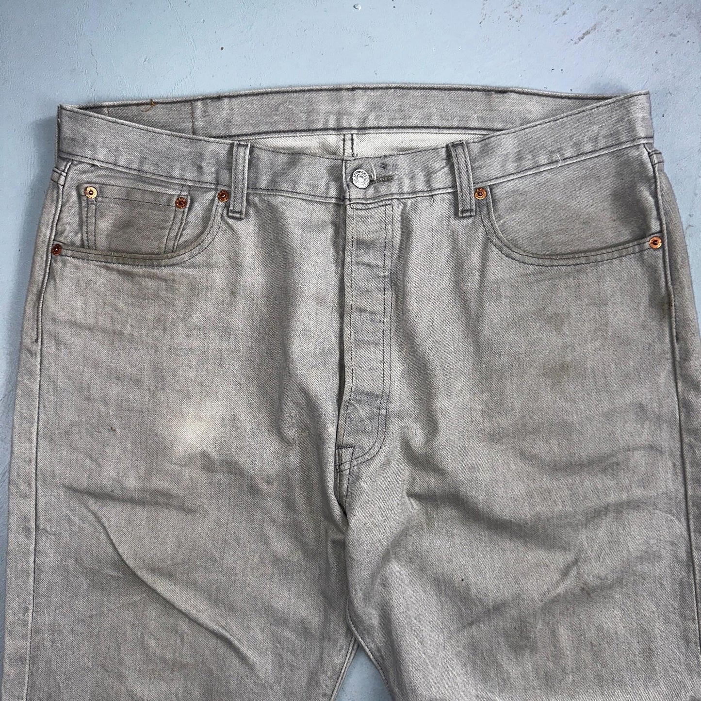 Levis 501 Vintage Y2K XX Straight Leg Jeans 40x30 Gray Wash 2000s Act 38x27