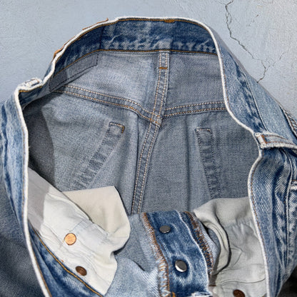 Levis 501 Vintage 90s USA XX Straight Leg Jeans Blue Light Wash 34x34 Act 32x29